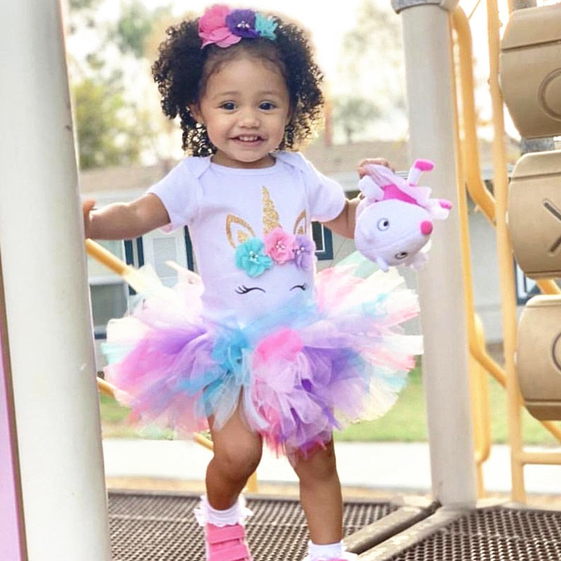 1st birthday unicorn fashion dress